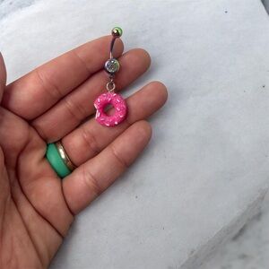 Pink Donut Belly Button Ring